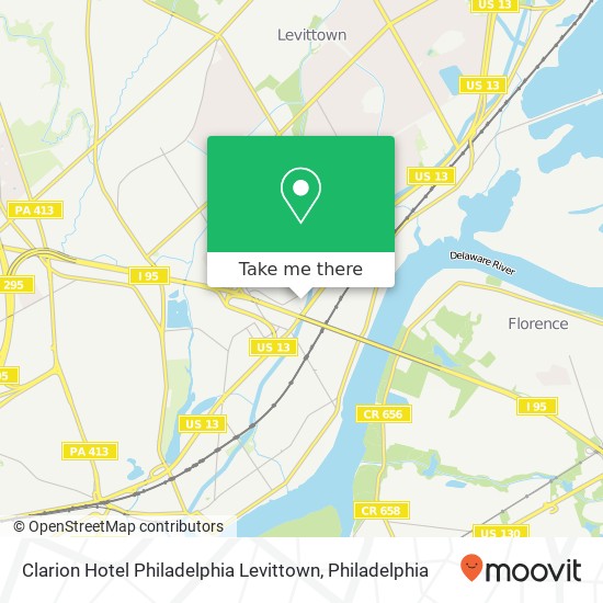 Clarion Hotel Philadelphia Levittown map