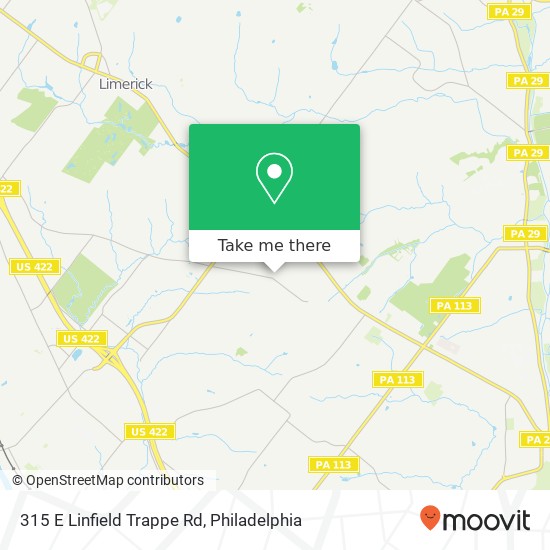 Mapa de 315 E Linfield Trappe Rd