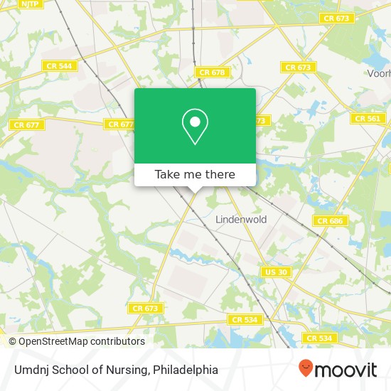 Umdnj School of Nursing map