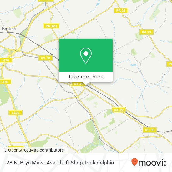 Mapa de 28 N. Bryn Mawr Ave Thrift Shop