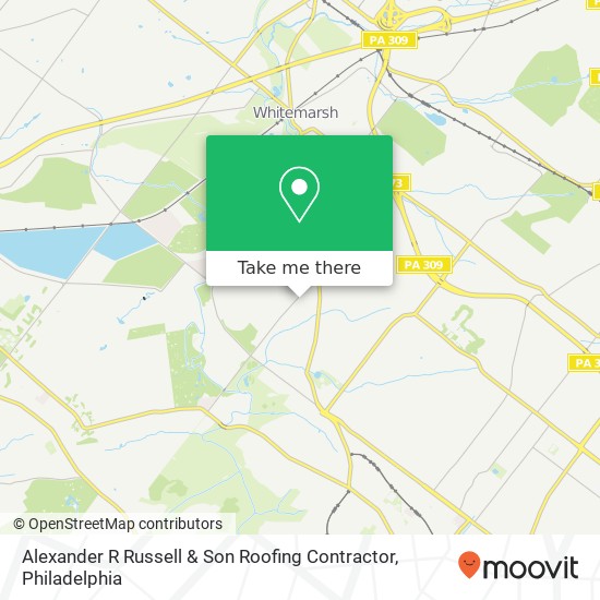 Alexander R Russell & Son Roofing Contractor map