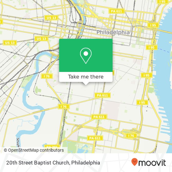 20th Street Baptist Church map