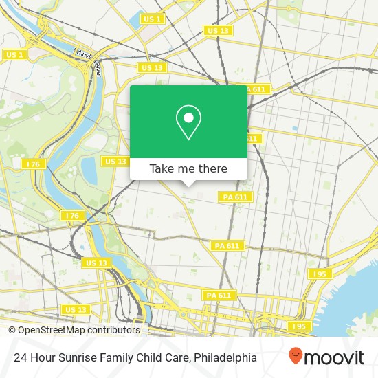 24 Hour Sunrise Family Child Care map