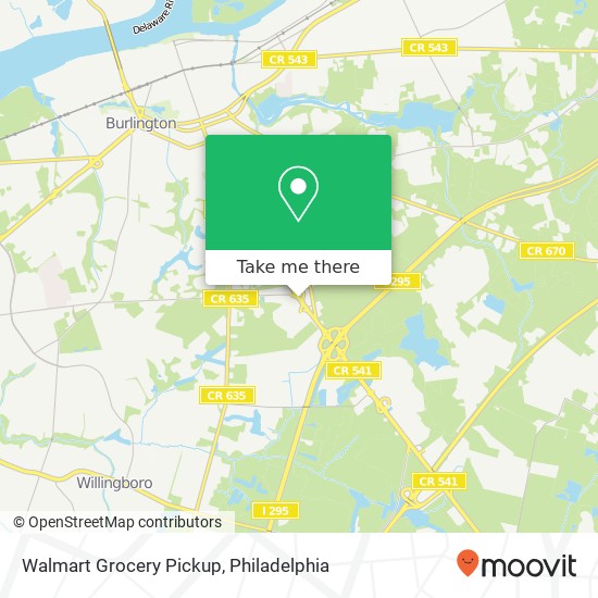 Walmart Grocery Pickup map