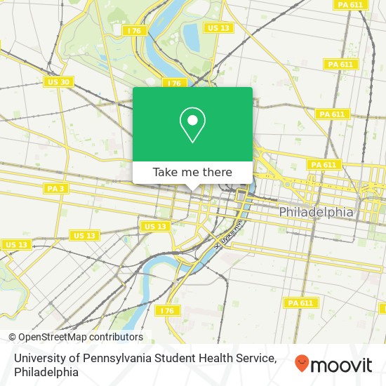 University of Pennsylvania Student Health Service map