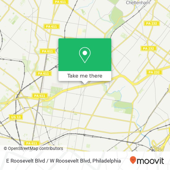 Mapa de E Roosevelt Blvd / W Roosevelt Blvd