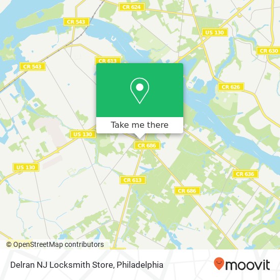 Mapa de Delran NJ Locksmith Store