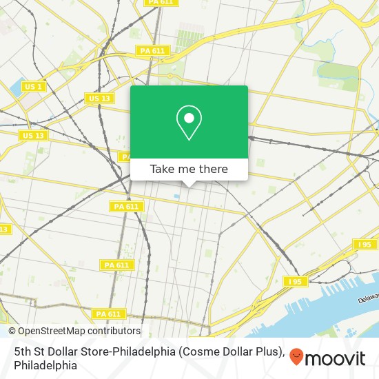 Mapa de 5th St Dollar Store-Philadelphia (Cosme Dollar Plus)