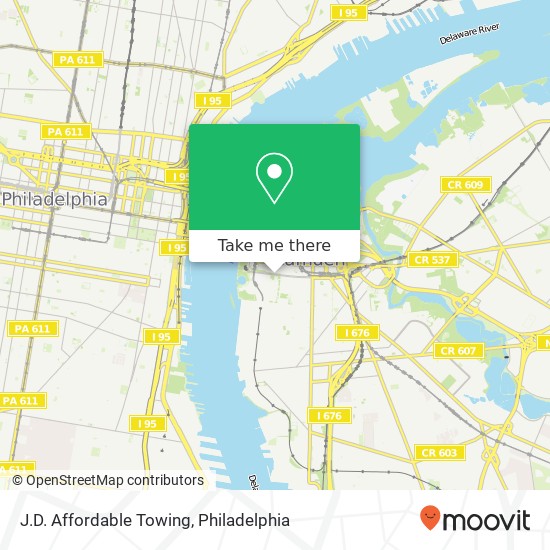 J.D. Affordable Towing map