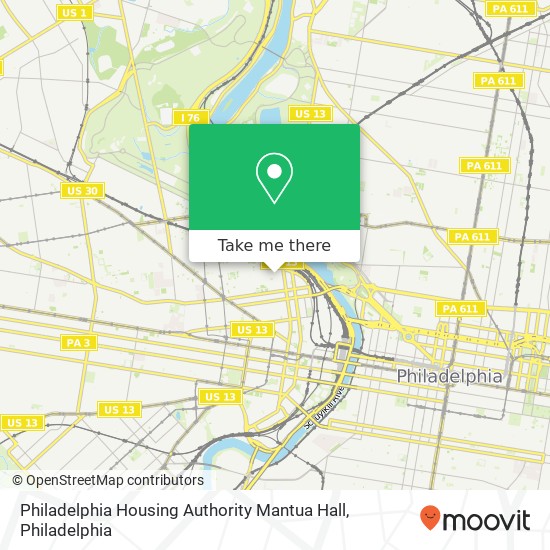 Philadelphia Housing Authority Mantua Hall map