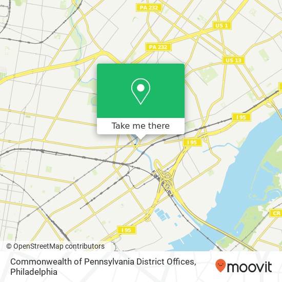 Commonwealth of Pennsylvania District Offices map