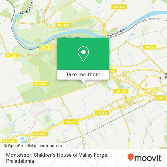 Mapa de Montessori Children's House of Valley Forge