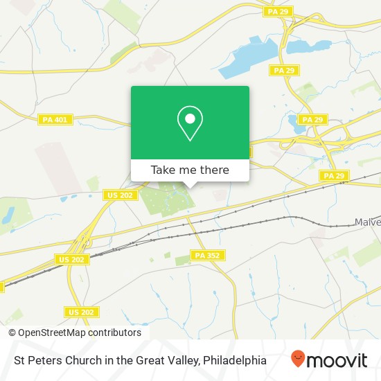 St Peters Church in the Great Valley map