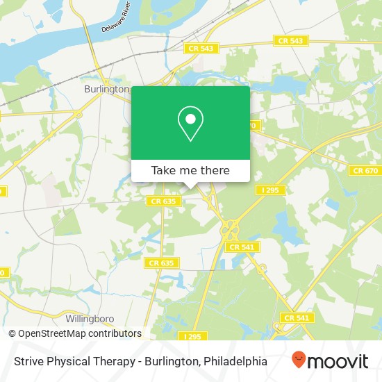 Mapa de Strive Physical Therapy - Burlington