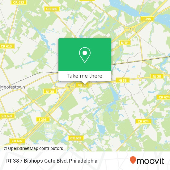 RT-38 / Bishops Gate Blvd map