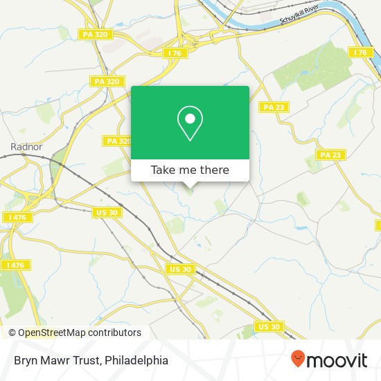 Bryn Mawr Trust map