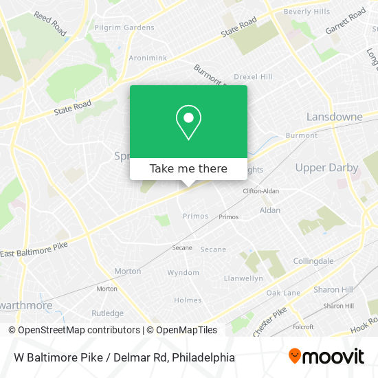 W Baltimore Pike / Delmar Rd map