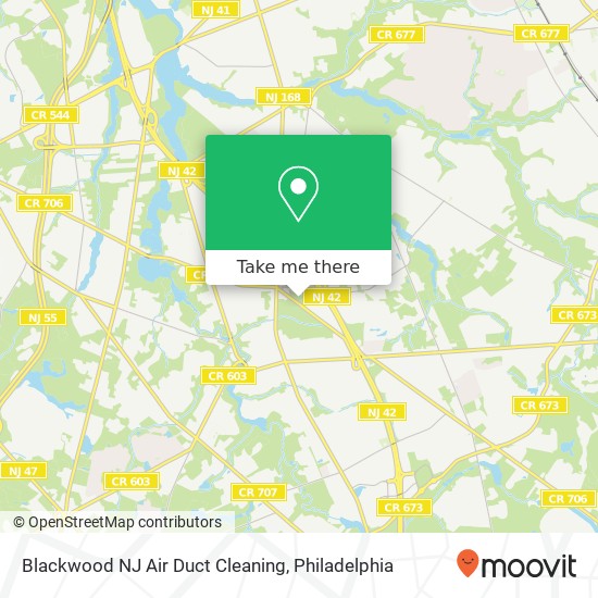 Mapa de Blackwood NJ Air Duct Cleaning