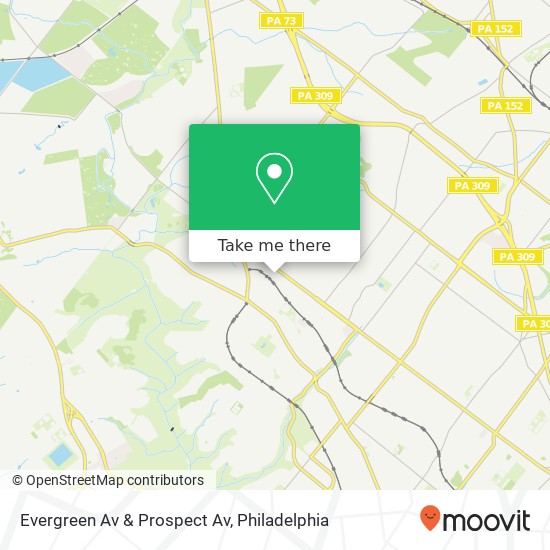 Evergreen Av & Prospect Av map