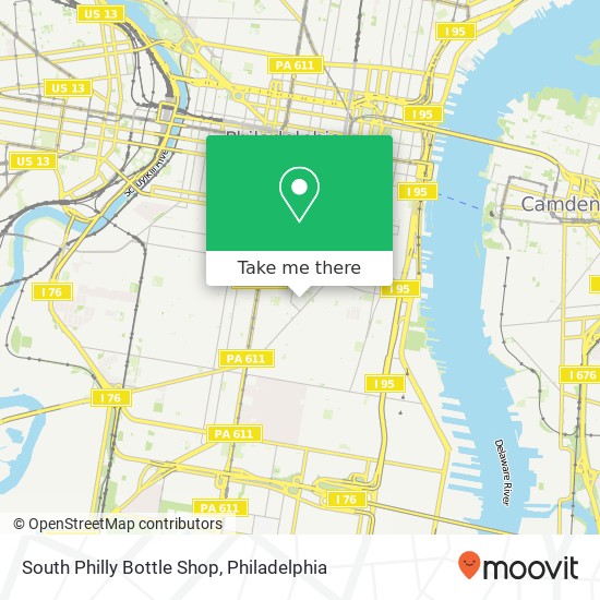 Mapa de South Philly Bottle Shop