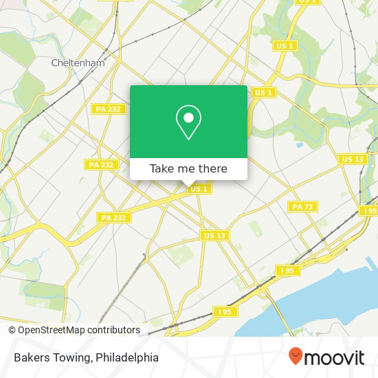 Bakers Towing map