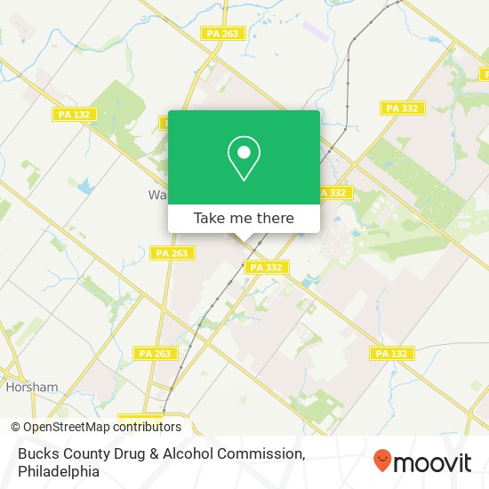 Mapa de Bucks County Drug & Alcohol Commission