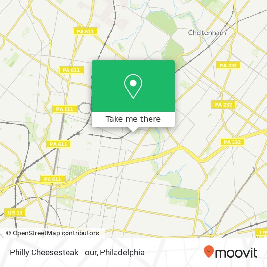 Philly Cheesesteak Tour map