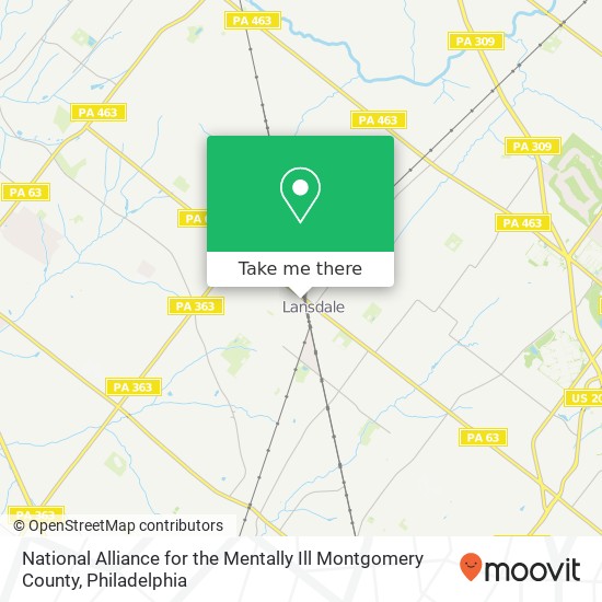 National Alliance for the Mentally Ill Montgomery County map