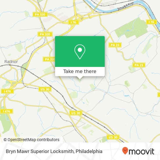 Bryn Mawr Superior Locksmith map