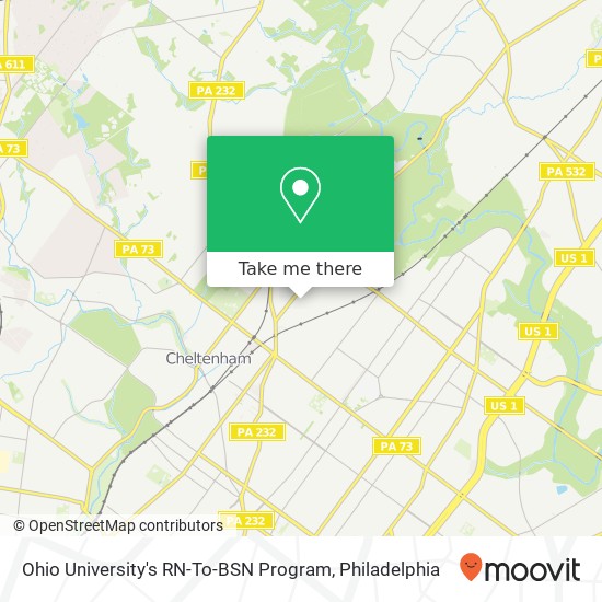Mapa de Ohio University's RN-To-BSN Program