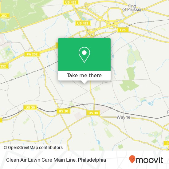 Clean Air Lawn Care Main Line map