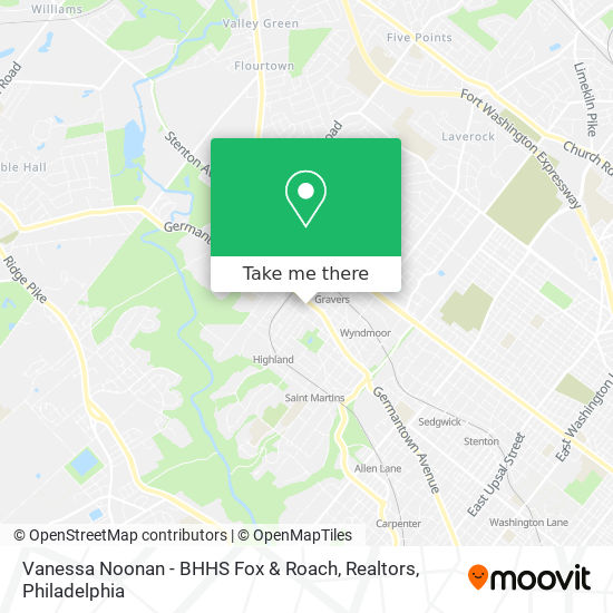 Mapa de Vanessa Noonan - BHHS Fox & Roach, Realtors