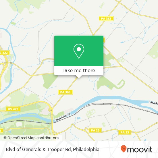 Mapa de Blvd of Generals & Trooper Rd