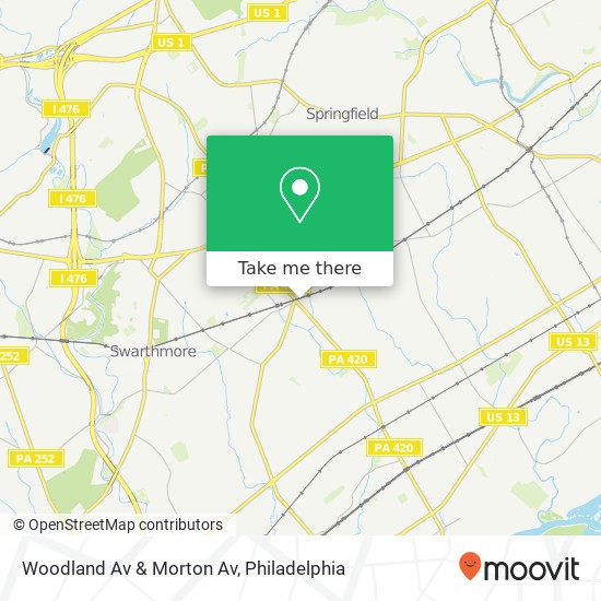 Woodland Av & Morton Av map