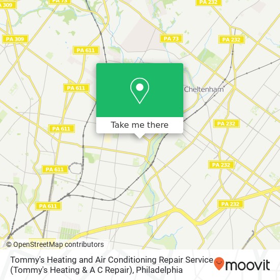 Mapa de Tommy's Heating and Air Conditioning Repair Service (Tommy's Heating & A C Repair)
