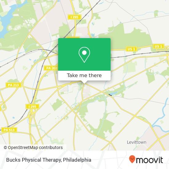 Mapa de Bucks Physical Therapy