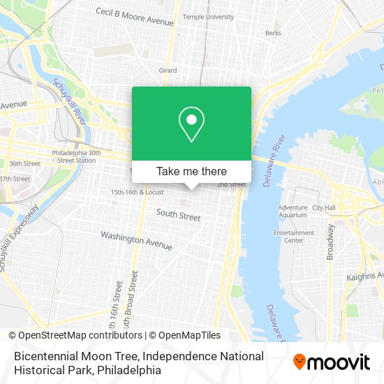 Bicentennial Moon Tree, Independence National Historical Park map