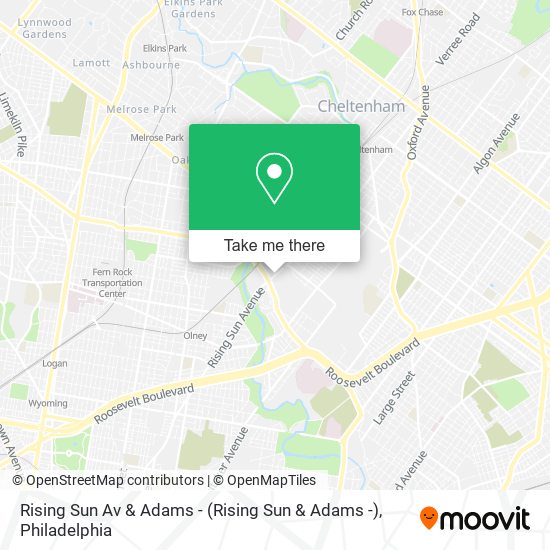 Rising Sun Av & Adams - map