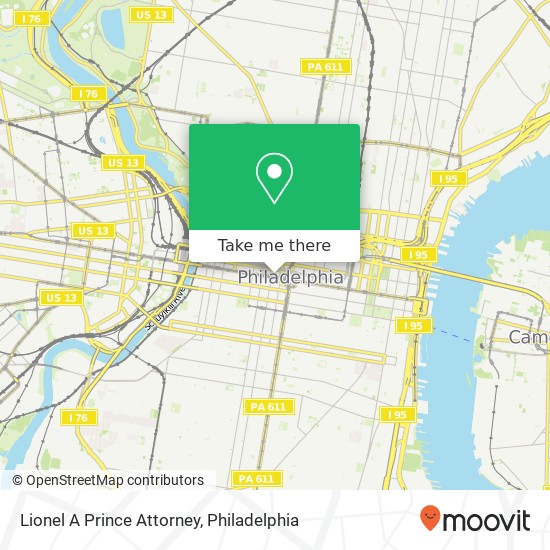 Lionel A Prince Attorney map