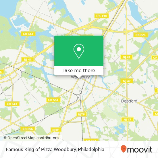 Famous King of Pizza Woodbury map