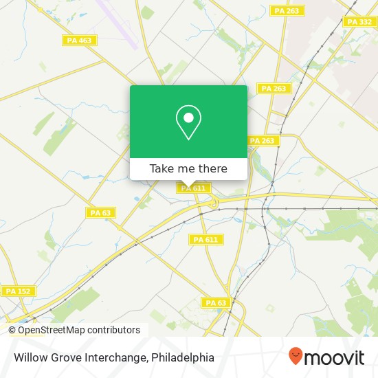 Willow Grove Interchange map