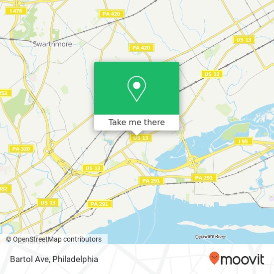 Mapa de Bartol Ave