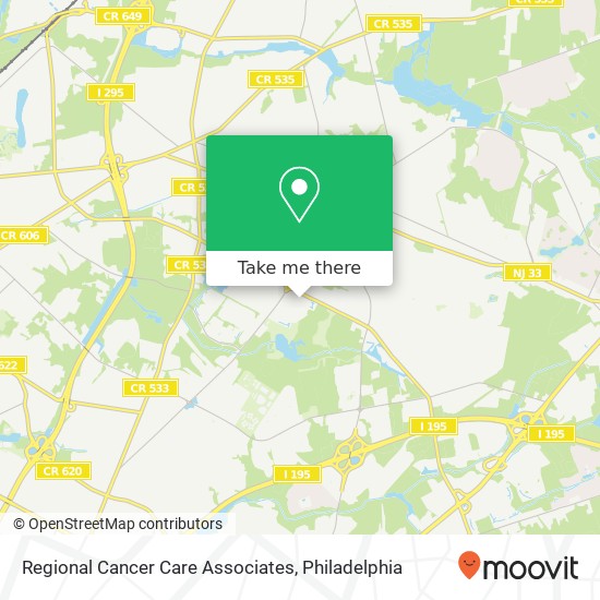 Mapa de Regional Cancer Care Associates