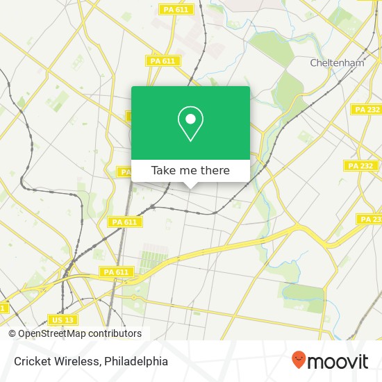 Mapa de Cricket Wireless