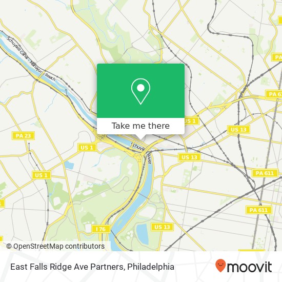 Mapa de East Falls Ridge Ave Partners