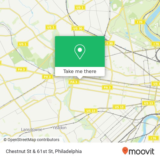 Chestnut St & 61st St map