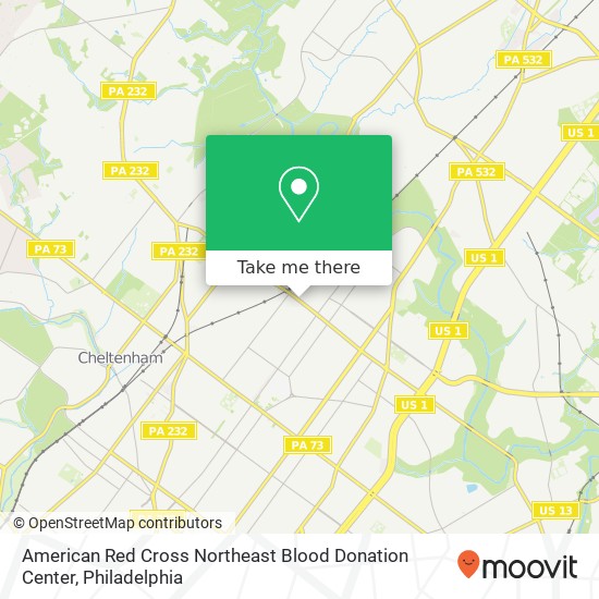 Mapa de American Red Cross Northeast Blood Donation Center