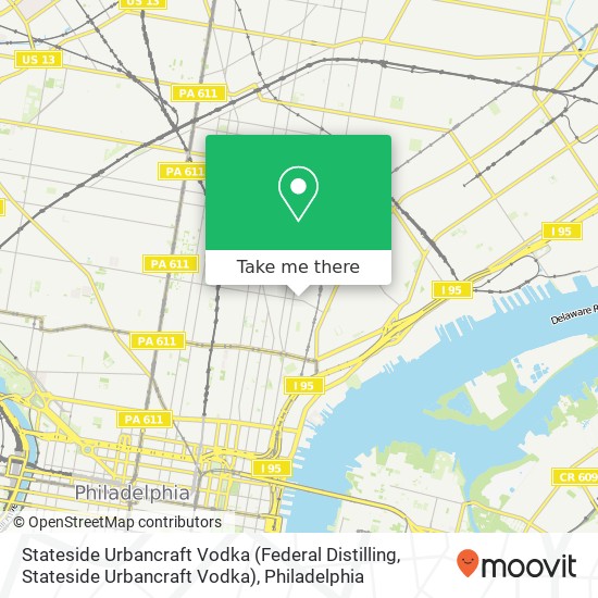 Stateside Urbancraft Vodka (Federal Distilling, Stateside Urbancraft Vodka) map