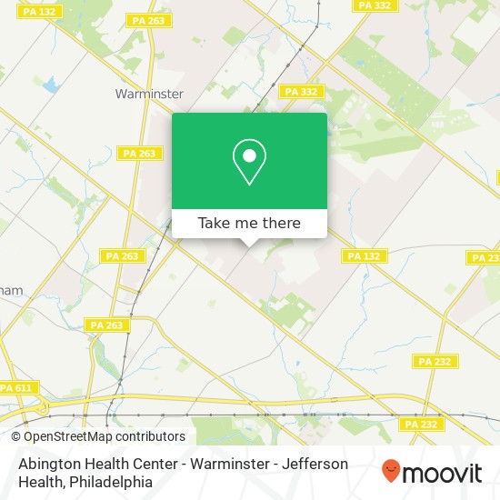 Abington Health Center - Warminster - Jefferson Health map