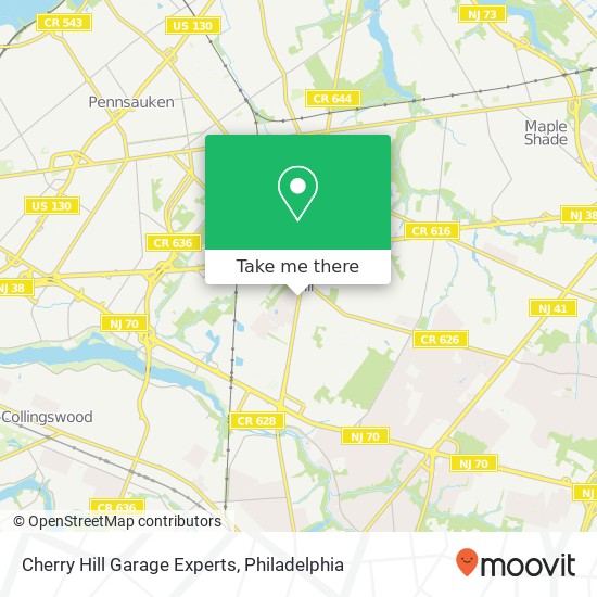 Cherry Hill Garage Experts map